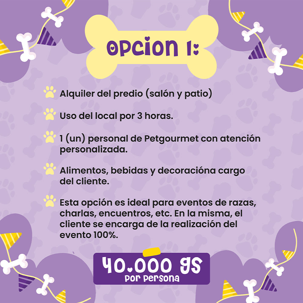 PET Gourmet - Celebrá el cumple en PET (Sábado)  - Precio por Persona - Min 20 Personas