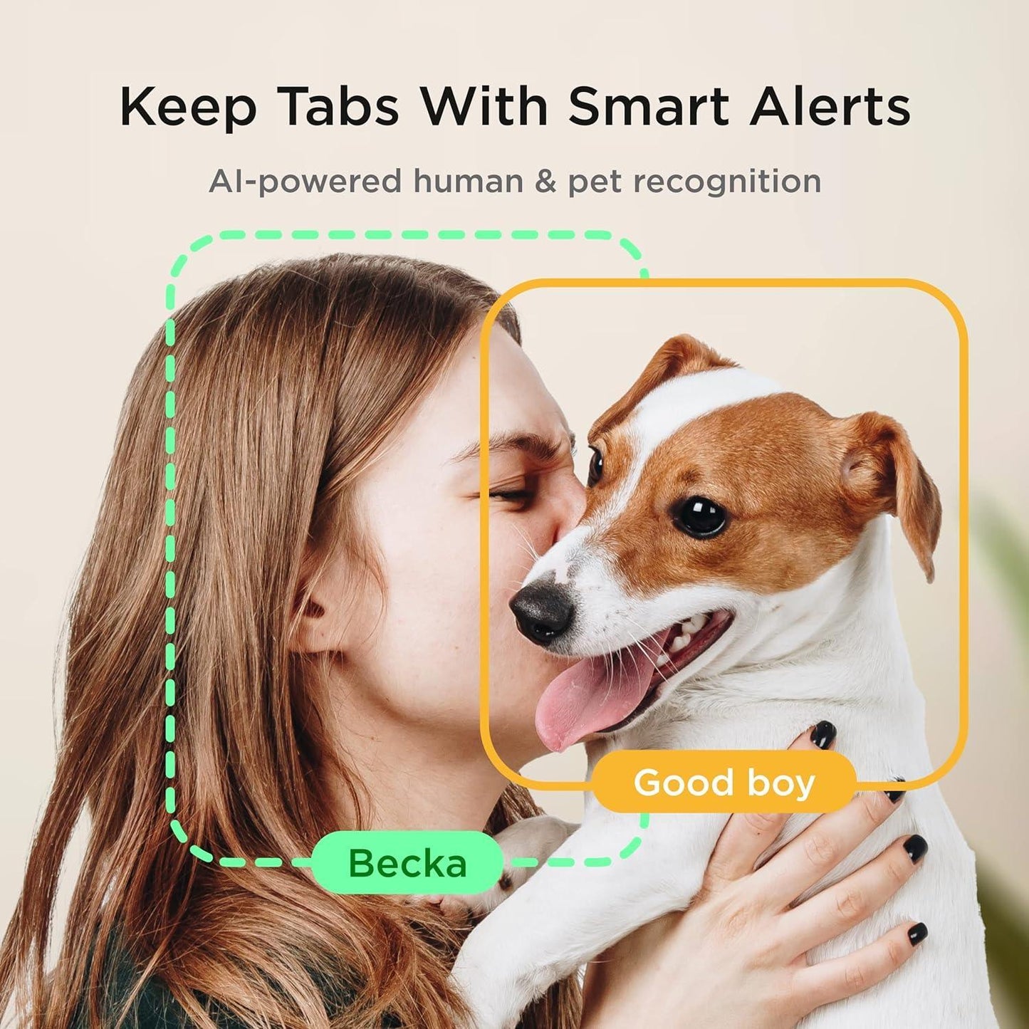 WiFi inalámbrico Cámara para mascotas para bebés AI Inteligente HD Vista  nocturna Dispositivo de vigilancia de animales Enchufe de EE. UU.  Guardurnaity AF000017-00B