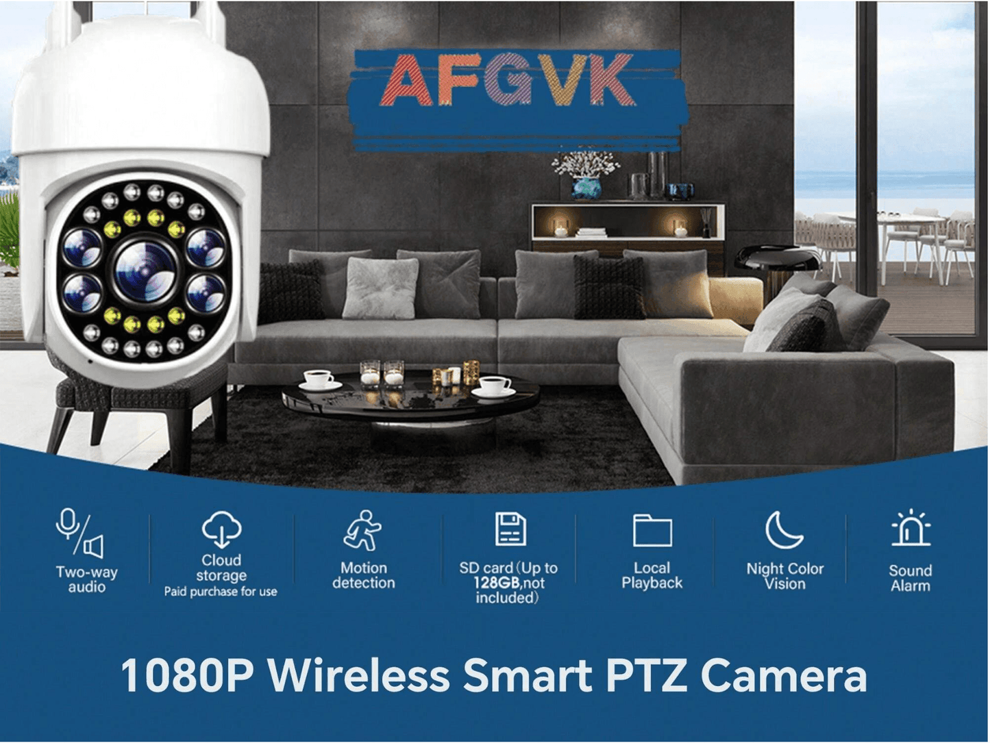 Camara HD 1080p wifi con 32 gb