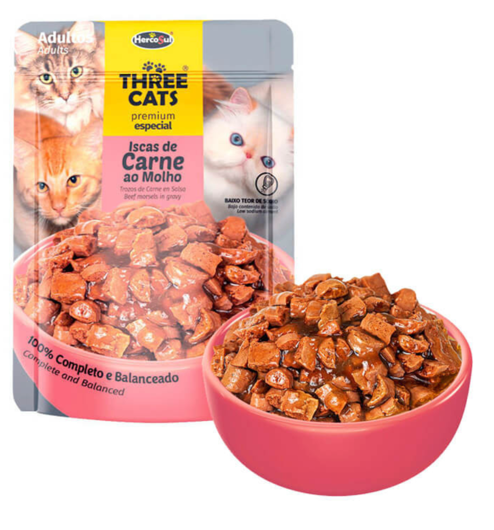 Three Cats - Gatos Adultos Sachet Carne